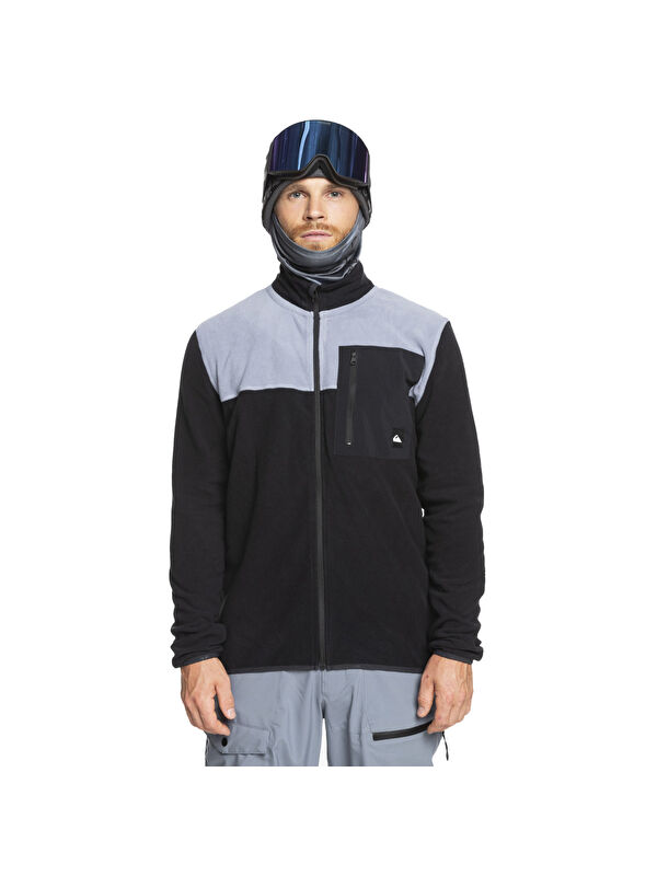 Quiksilver Aker Fz Fleece Siyah Polar Ceke Erkek Fermuarlı Sweatshirt Hırka