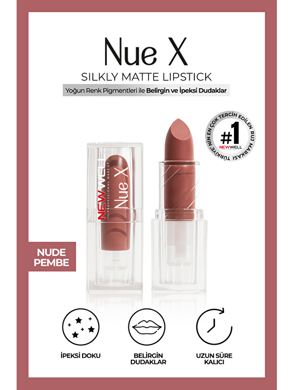 New Well Nue X Silkly Matte Lipstick Nude Pembe 01
