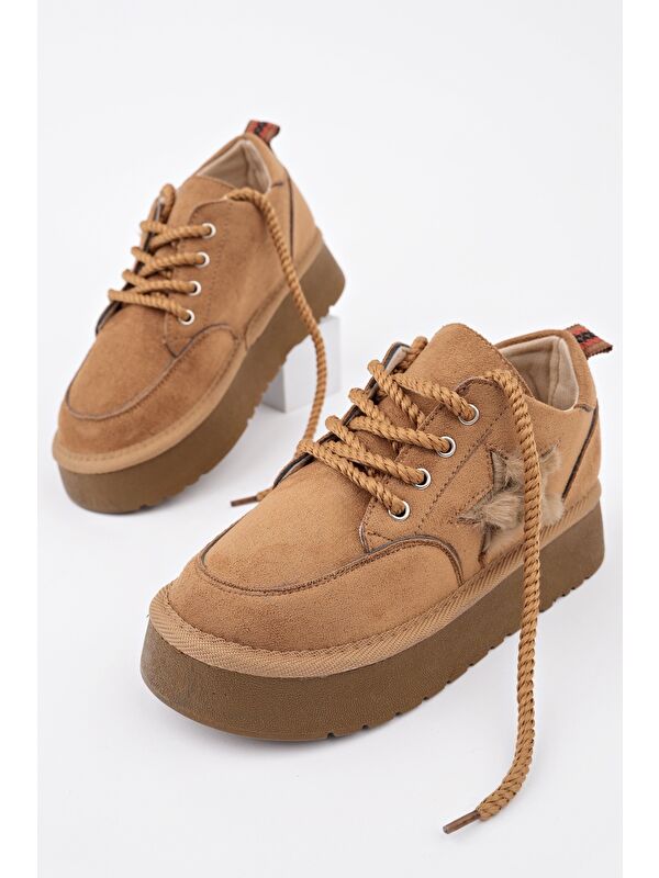 TRUNKS Kalın Taban Bağcıklı Yıldız Detaylı Çocuk Kışlık Sneaker Spor Ayakkabı - Görsel 2