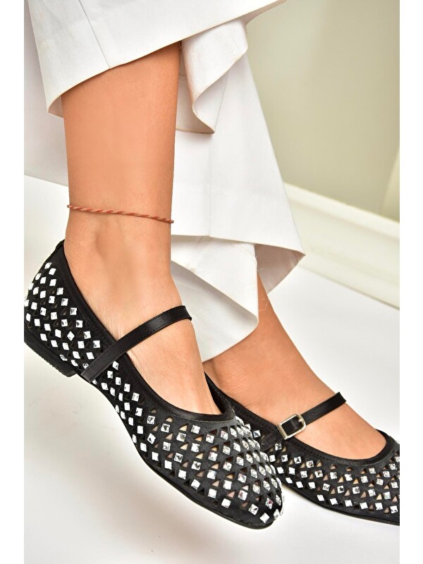 Fox Shoes U7255132 Siyah Kadın Babet