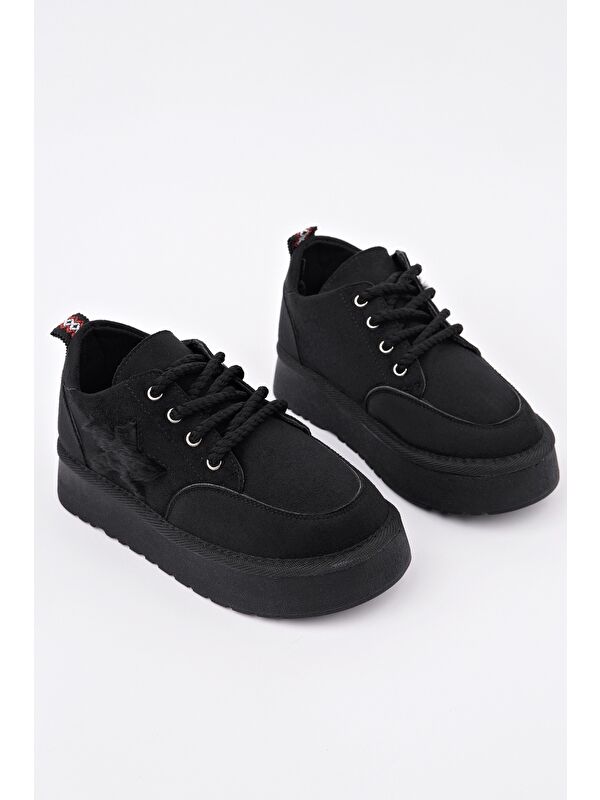 TRUNKS Kalın Taban Bağcıklı Yıldız Detaylı Çocuk Kışlık Sneaker Spor Ayakkabı - Görsel 3