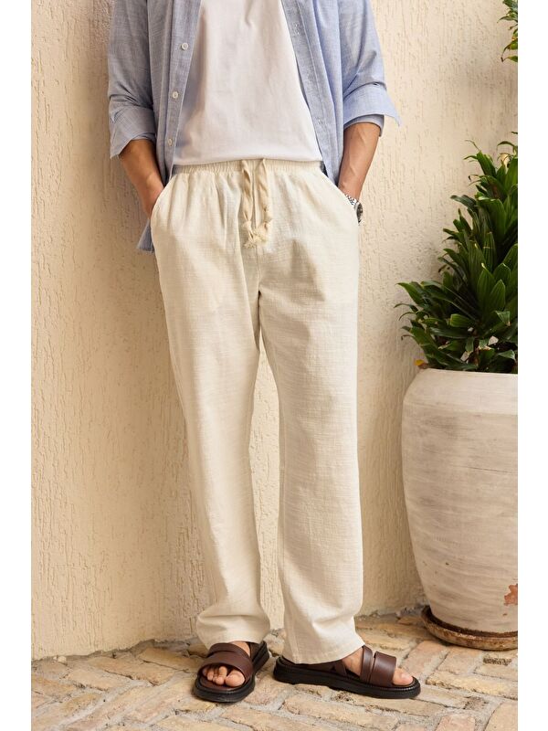 Livio Ferri Abay Erkek Keten İpli Baggy Pantolon