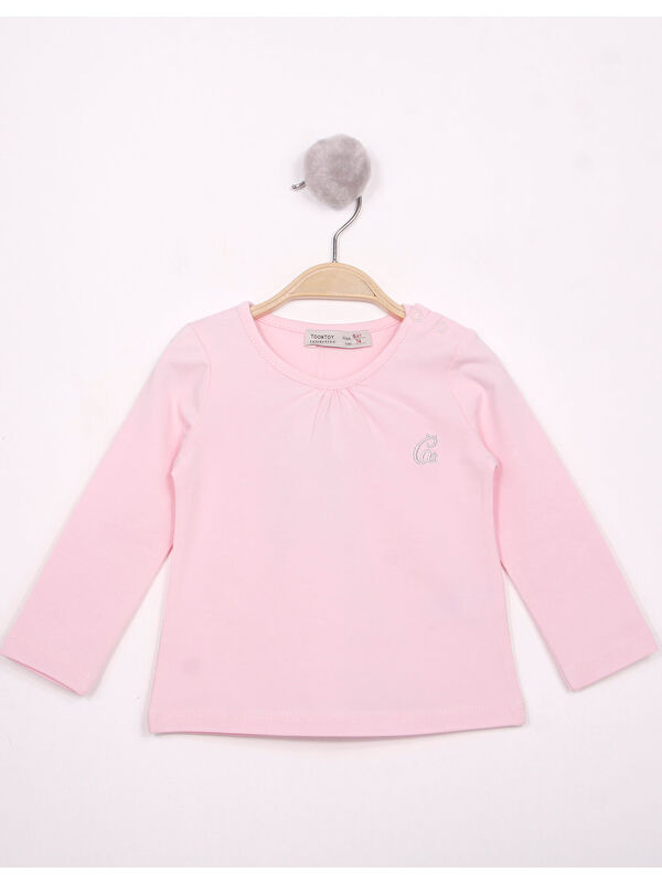 Toontoykids Kız Bebek Göğsü Nakışlı T-Shirt