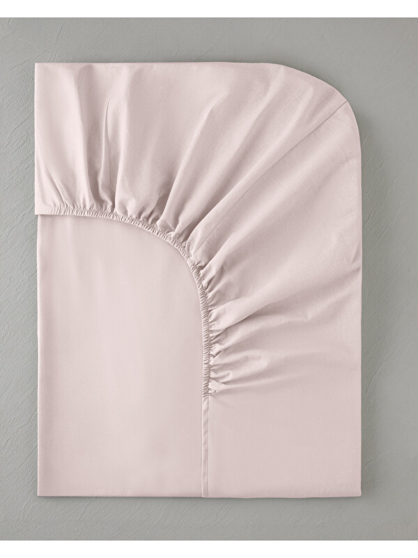 English Home Novella Premium Pamuk Dokulu Tek Kişilik Lastikli Çarşaf 100x200 cm Toz Pembe