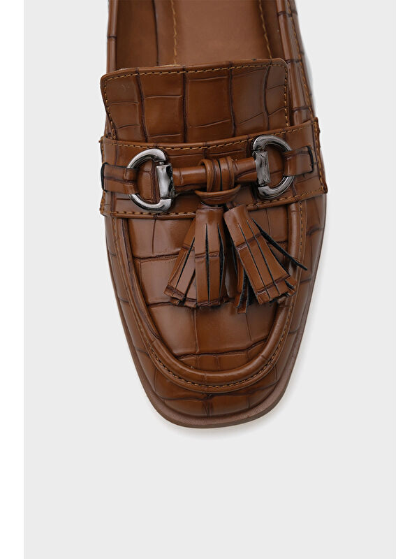 Carolin Metal Tokalı Püsküllü Kadın Loafer Ayakkabı - Görsel 4