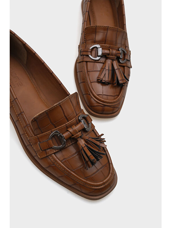 Carolin Metal Tokalı Püsküllü Kadın Loafer Ayakkabı - Görsel 5