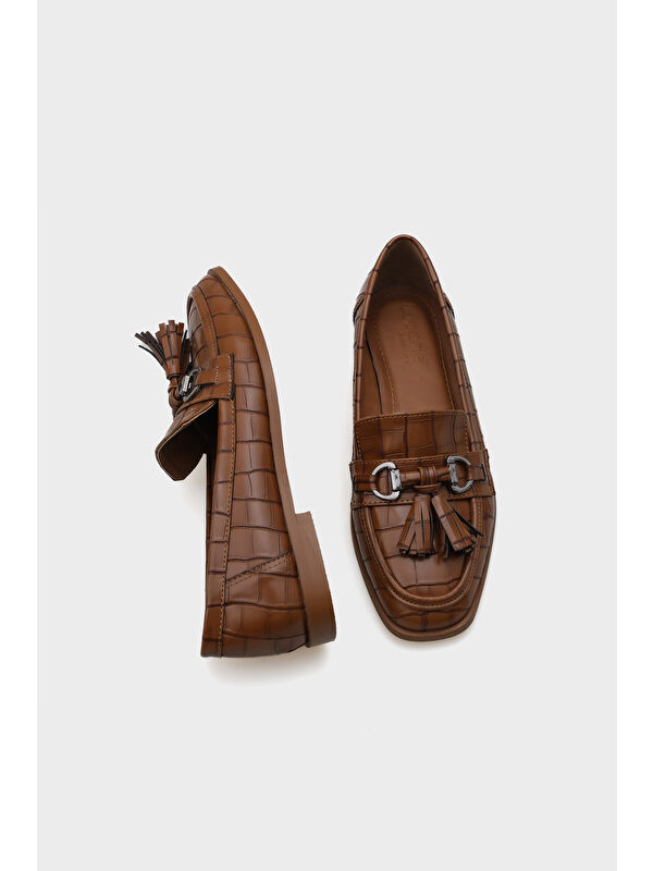 Carolin Metal Tokalı Püsküllü Kadın Loafer Ayakkabı - Görsel 6