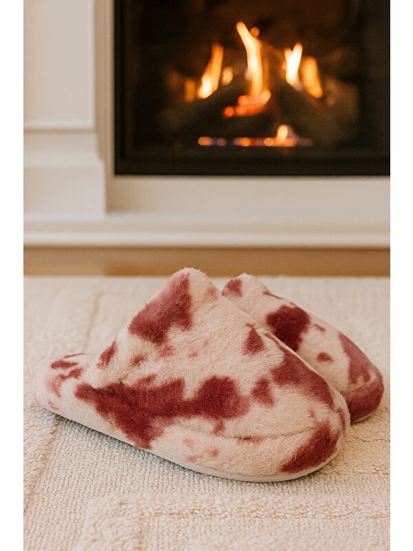 SOLARA Kadın Ev Terliği Kışlık Terlik Kauçuk Ses Yapmaz Taban - Görsel 3