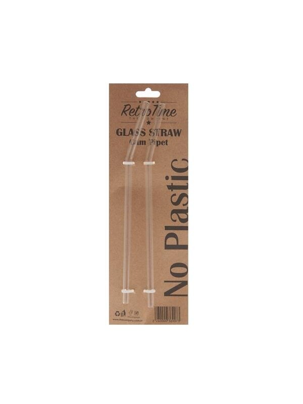 Retro Time 2'li Cam Pipet - Şeffaf - 21 cm