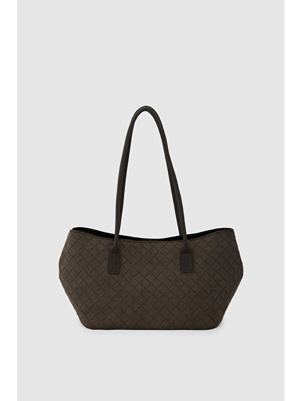 Shulebags Veneta Süet Shopper Omuz Çantası Kahve