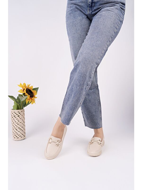 POLARA Kalın Taban Toka Detaylı Kadın Günlük Loafer Ayakkabı - Görsel 7