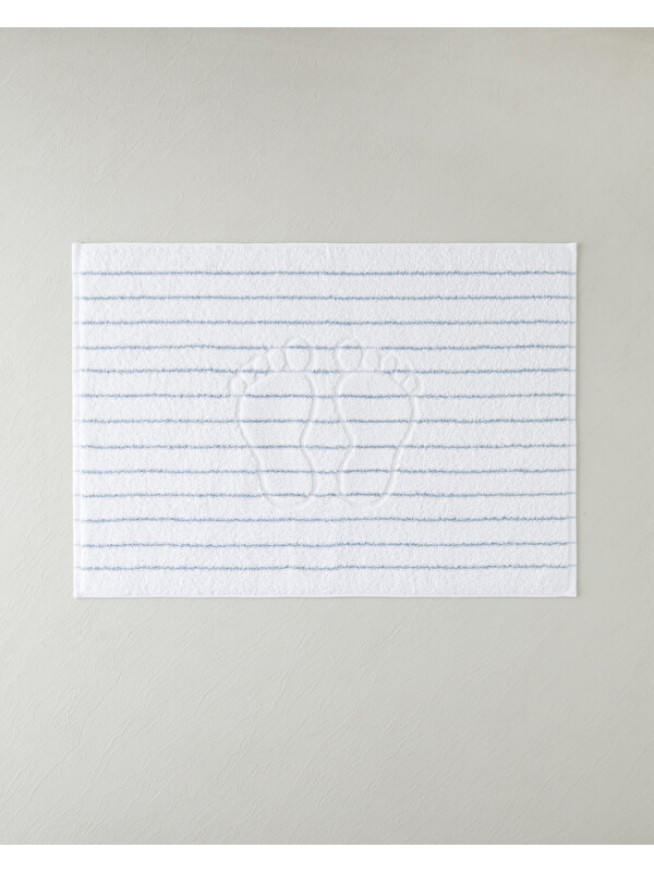 English Home Mono Stripe Pamuk Ayak Havlusu 50x70 cm Beyaz - Mavi