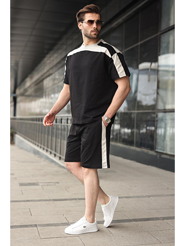 Madmext Siyah Erkek Şort T-Shirt Takımı E7346