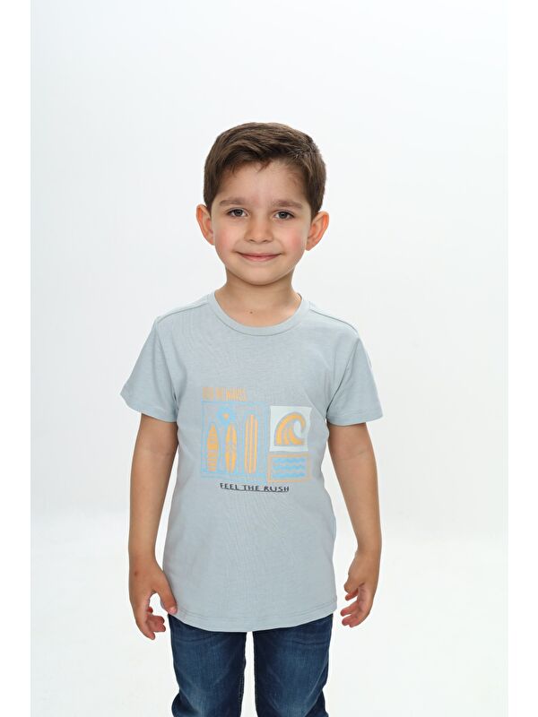 Toontoykids Erkek Çocuk Surf Tema Baskılı Tişört