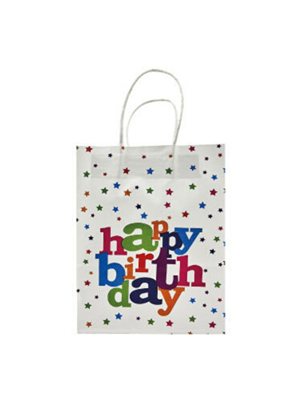 Le Mabelle Beyaz 6'lı Kağıt Happy Birthday Hediye Çantası