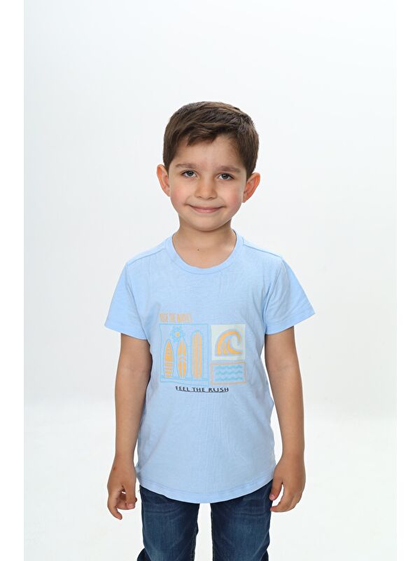 Toontoykids Erkek Çocuk Surf Tema Baskılı Tişört