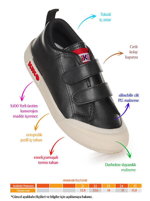 Kiko Kids Kiko Kids Siyah Suba Cırtlı Termo Taban Erkek Bebek Günlük Spor Ayakkabı LC Waikiki'de! Siyah - 3. görsel