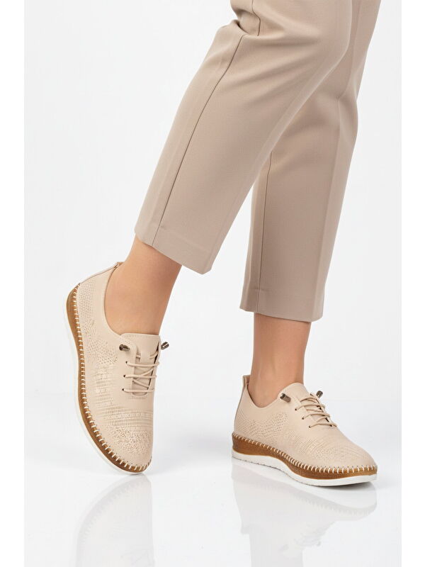 Ayakmod Bej Ayakmod Hafif Esnek Kadın Casual Ayakkabı 066 Z