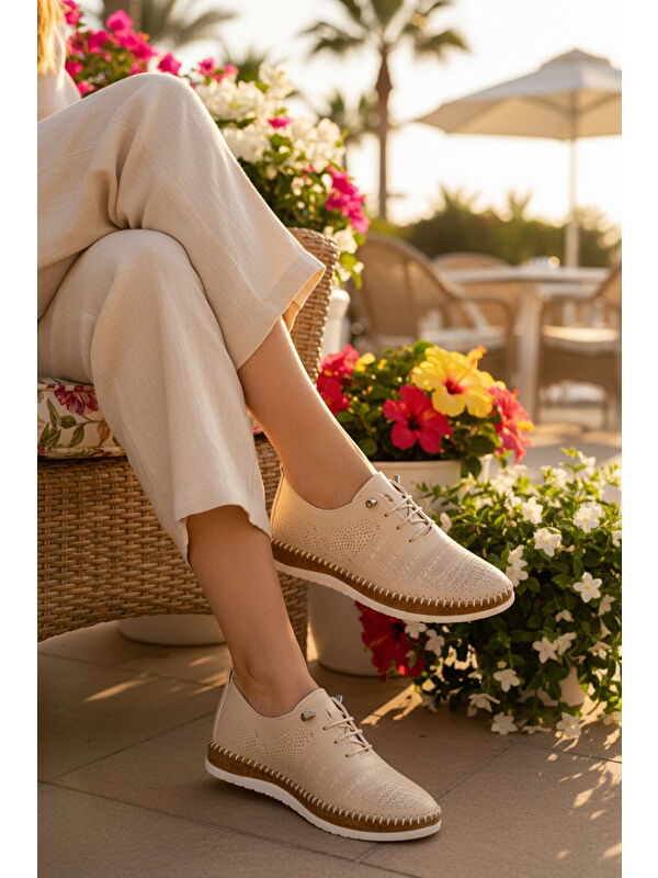 Ayakmod Bej Ayakmod Hafif Esnek Kadın Casual Ayakkabı 066 Z