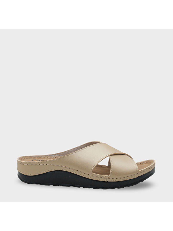 Capone Outfitters Ivory 107001 Kadın Çapraz Bant Konfor Anatomic Terlik