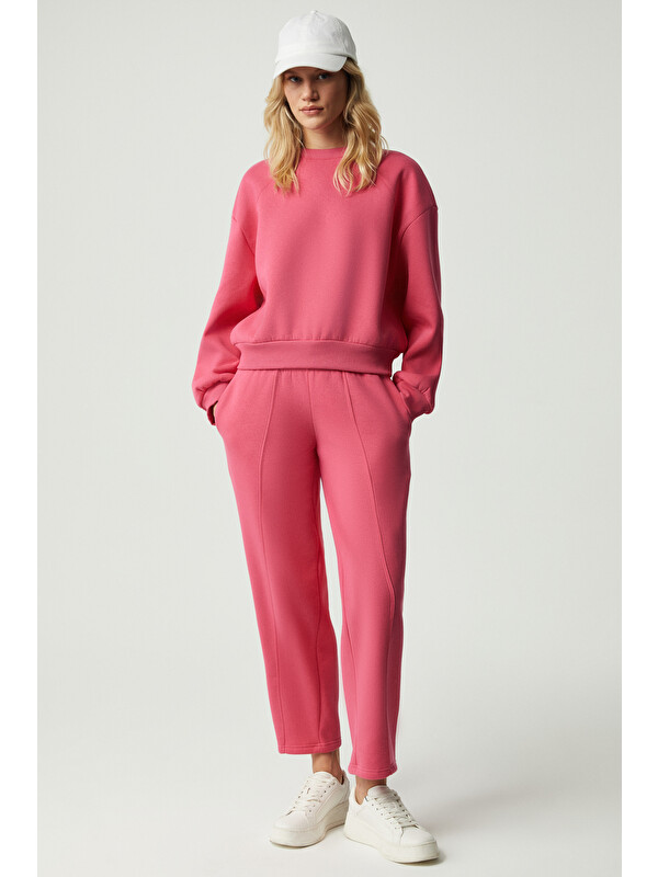 ETHIQUET MORGANS Kadın Geniş Paça Oversize PEMBE Eşofman Altı