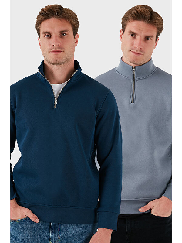 Buratti Pamuklu Regular Fit Dik Yaka 2'li Paket Sweat 59052592S2