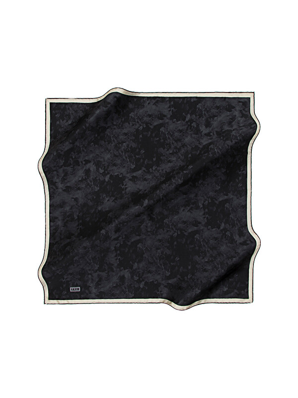 AKER Siyah 90X90 İpek Pamuk Eşarp