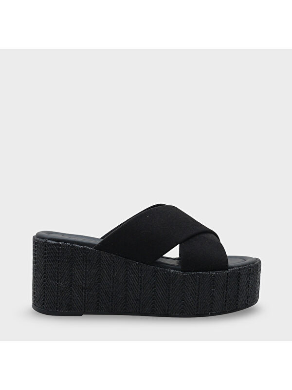 Capone Outfitters Vina Platform Çapraz Bantlı Kadın Terlik