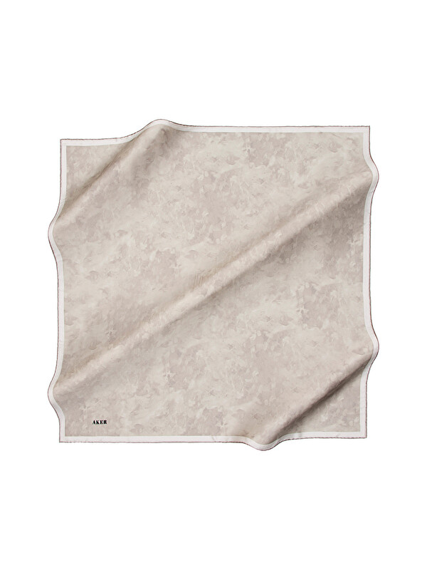 AKER Ekru 90X90 İpek Pamuk Eşarp