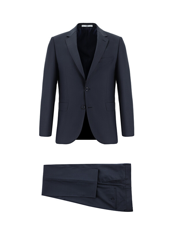Kiğılı Slim Fit Dar Kesim Klasik Ekose Takım Elbise
