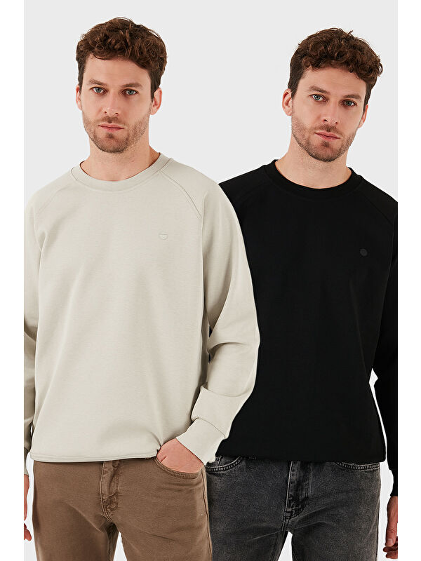 Buratti Streç Pamuklu Relaxed Fit Bisiklet Yaka 2'li Paket Sweat 5901210S2