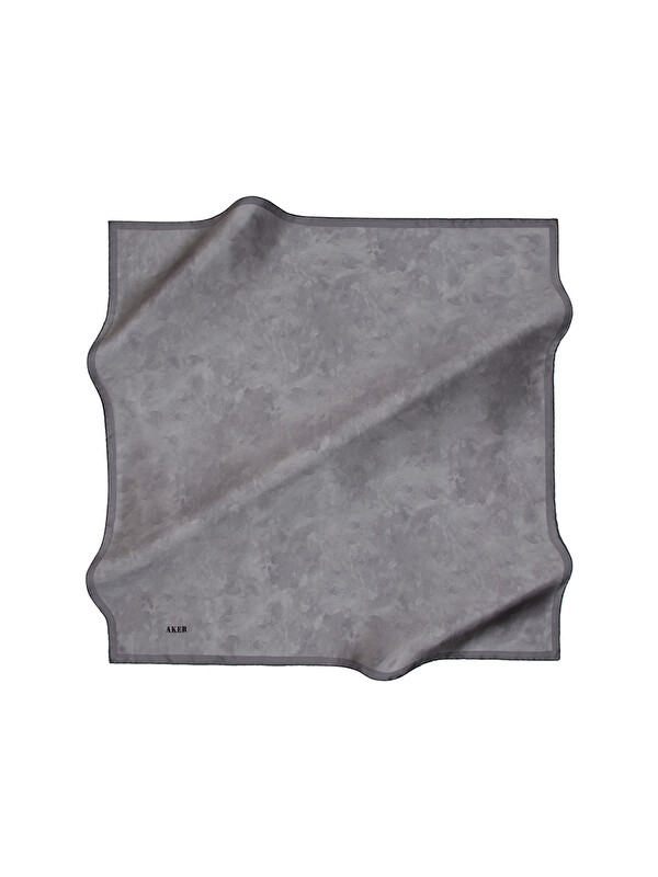 AKER Gri 90X90 İpek Pamuk Eşarp