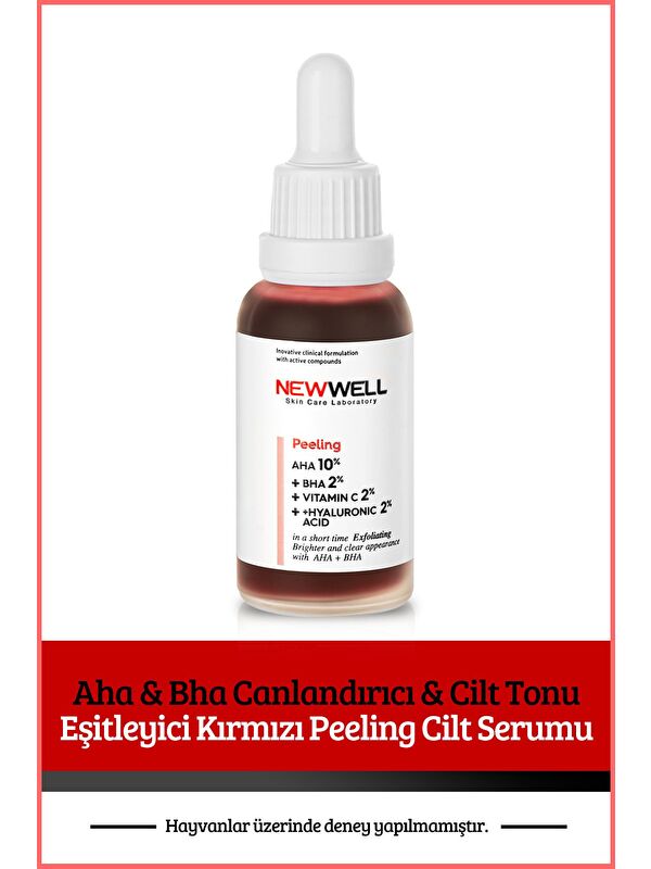New Well Aha & Bha Canlandırıcı & Cilt Tonu Eşitleyici Kırmızı Peeling Cilt Serumu 30 Ml
