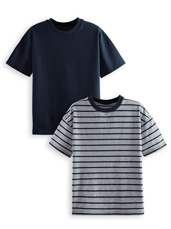 Denokids Erkek Çocuk Basic Oversize 2'li Tişört Takım