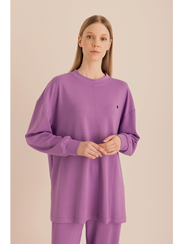 AKER Mor Kup Detaylı Sweatshirt