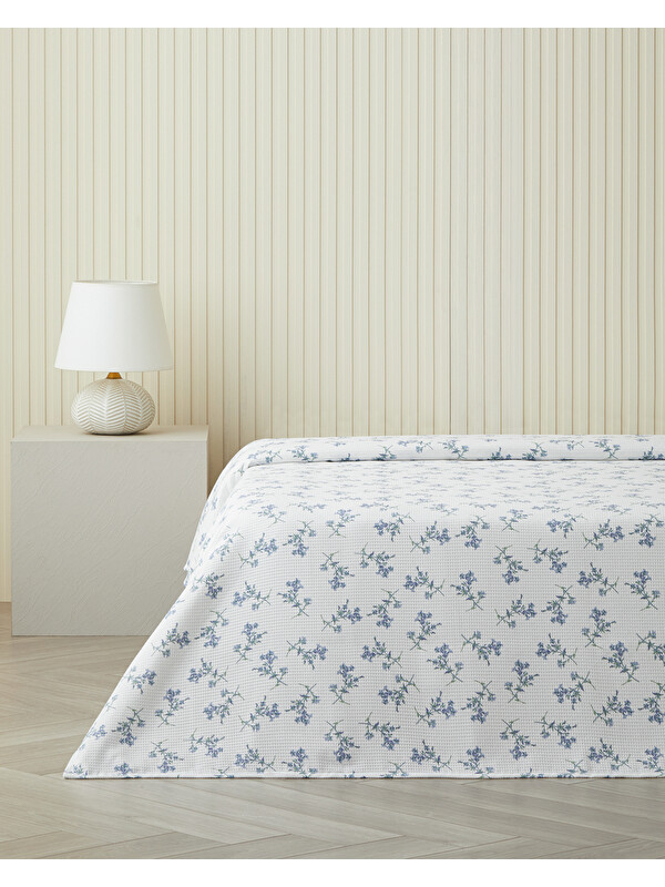 English Home Blue Spring Tek Kişilik Pike 150x220 cm Mavi