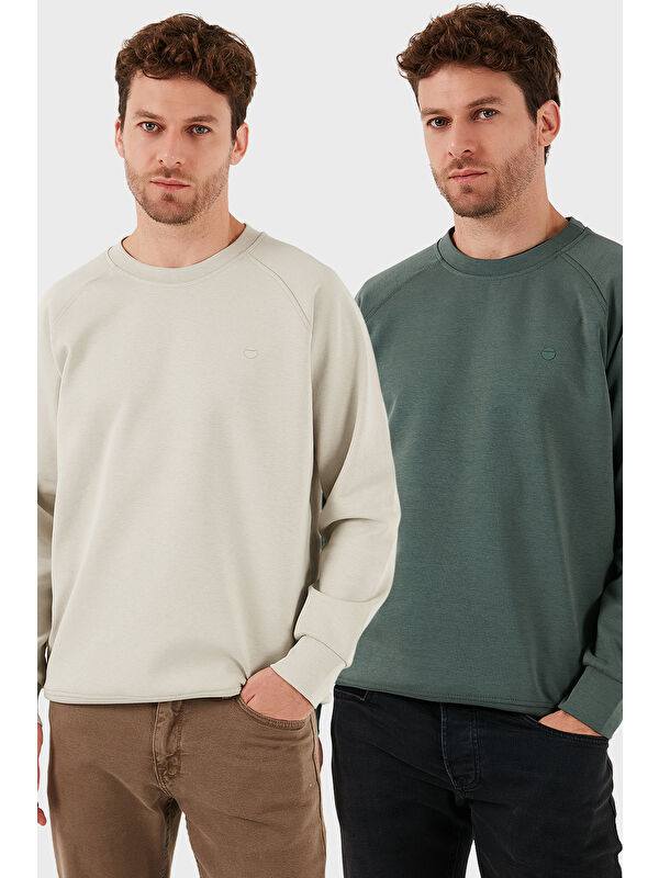Buratti Streç Pamuklu Relaxed Fit Bisiklet Yaka 2'li Paket Sweat 5901210S2