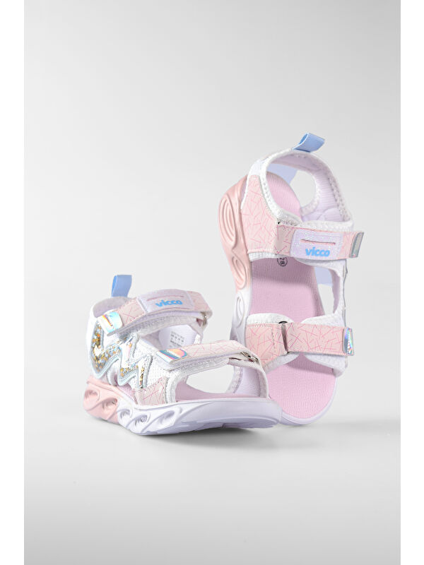 Legendy Işıklı Kız Okul Öncesi Beyaz Sandalet - Görsel 7