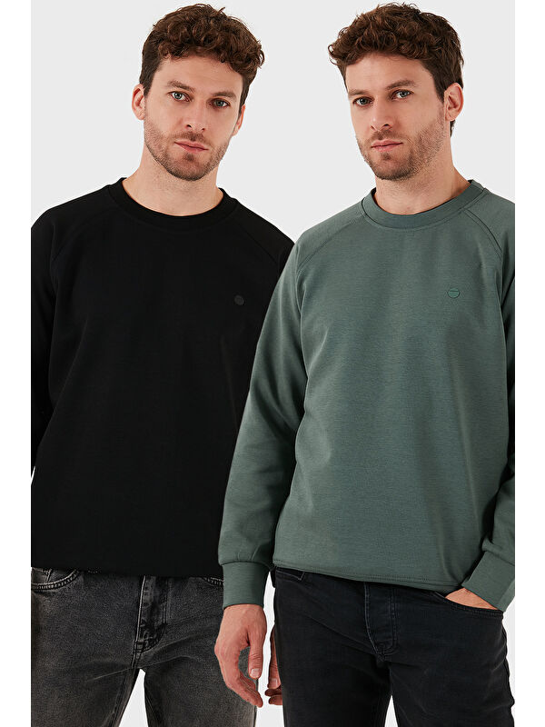 Buratti Streç Pamuklu Relaxed Fit Bisiklet Yaka 2'li Paket Sweat 5901210S2