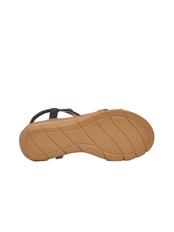 Voyager Beyaz Voyager Hakiki Deri Taş İşlemeli Kadın Sandalet B481 Z