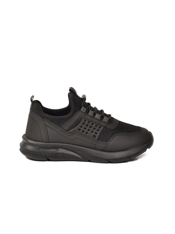 Walkway Siyah Füme Fileli Hafif Esnek Unisex Çocuk Spor Ayakkabı 9060 Motano F