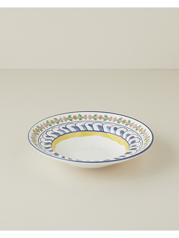 English Home Talavera Feast Porselen Makarna Tabağı 27 cm Beyaz - Lacivert
