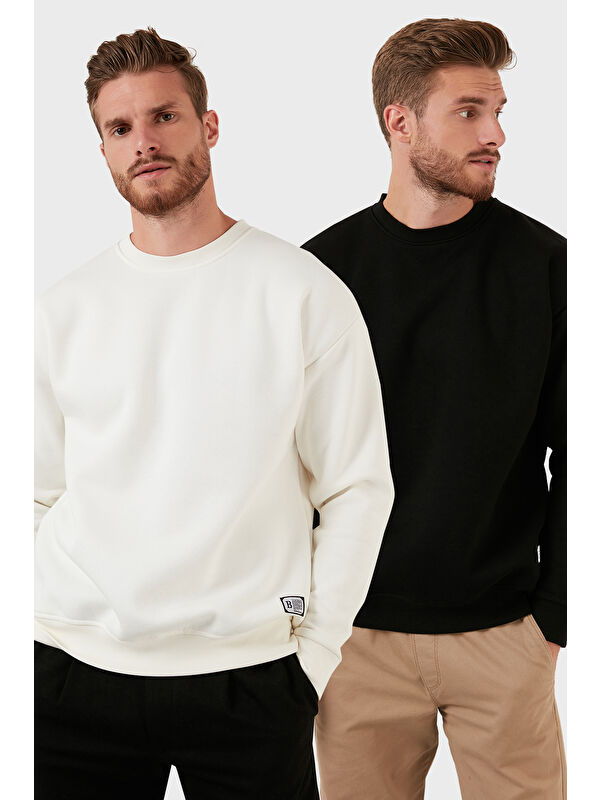 Buratti Regular Fit Bisiklet Yaka Şardonlu 2'li Paket Sweat 5905255S2