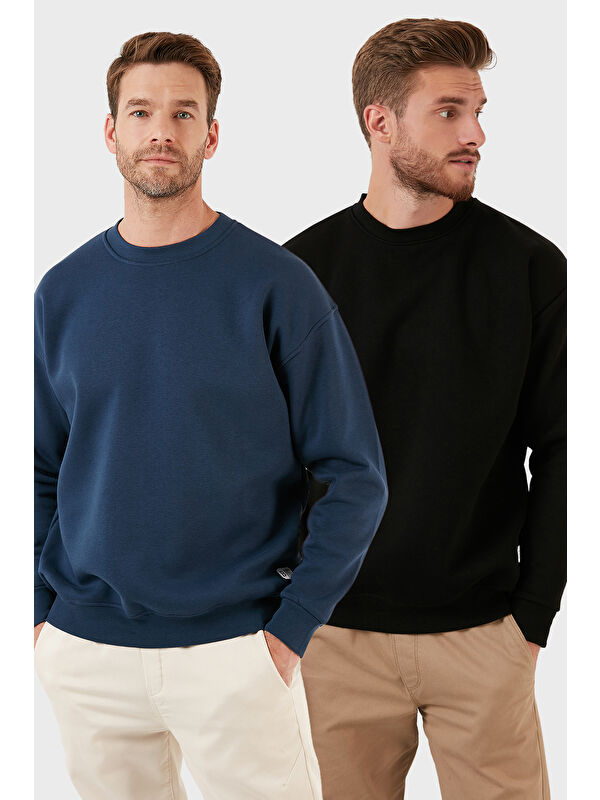 Buratti Regular Fit Bisiklet Yaka Şardonlu 2'li Paket Sweat 5905255S2