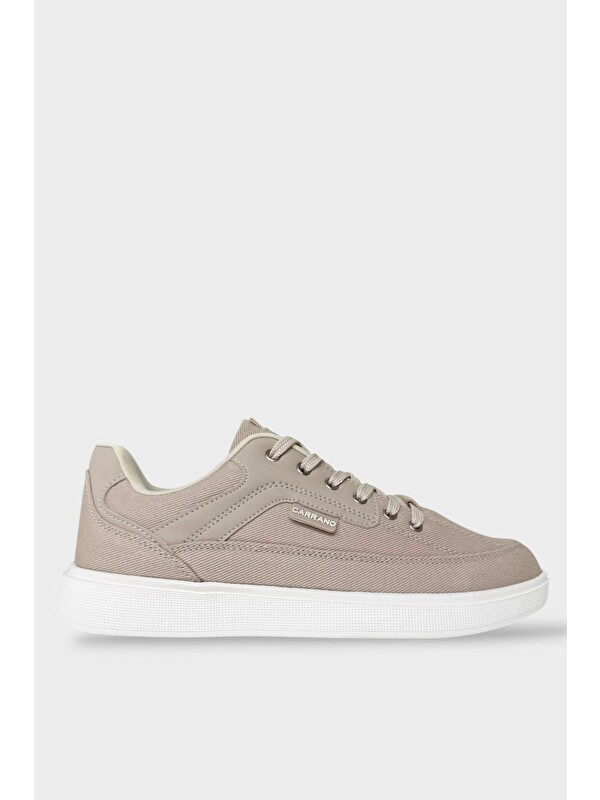 LİGER Erkek Keten Gabardin Kumaş Günlük Sneaker Ayakkabı Bej
