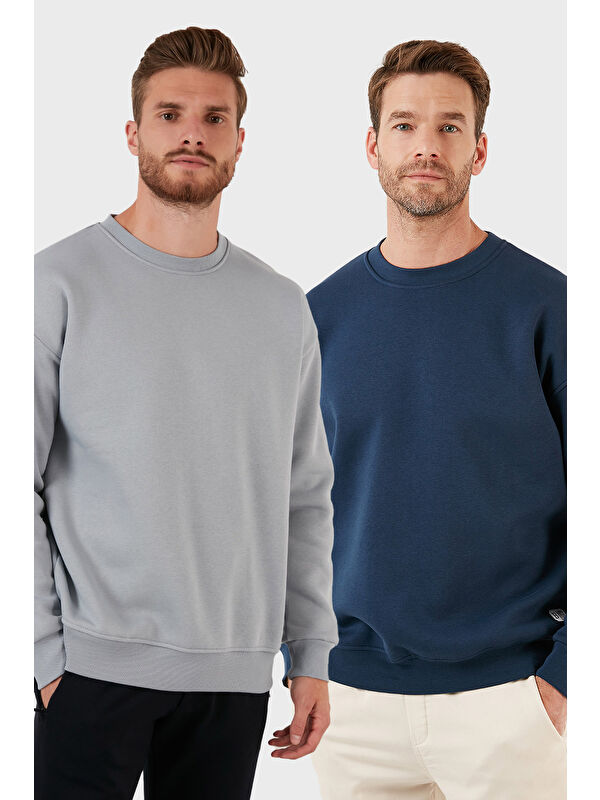 Buratti Regular Fit Bisiklet Yaka Şardonlu 2'li Paket Sweat 5905255S2