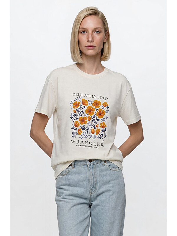 Wrangler %100 Pamuk Relaxed Fit Rahat Kesim Bisiklet Yaka Logo Detaylı Tişört