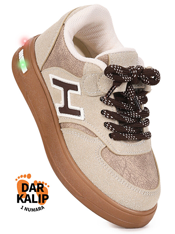 Kiko Kids Lacer Cırtlı Bağcıklı Işıklı Erkek Çocuk Spor Ayakkabı