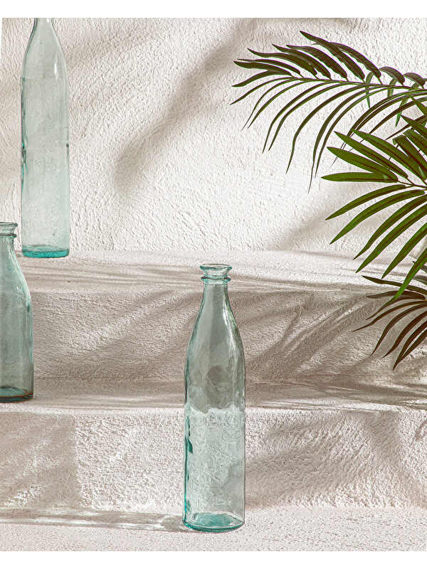 English Home Recycled Bottle Cam Vazo Yeşil
