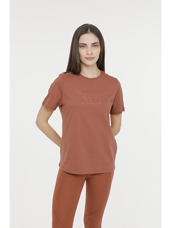 Lumberjack WL DARK 11LYG41 4FX Pembe Kadın Kısa Kol T-Shirt